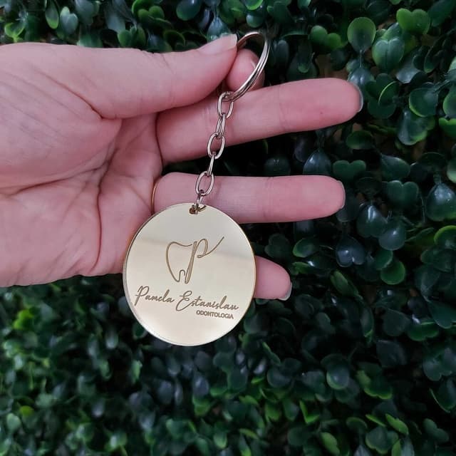 Chaveiro em Acrílico Espelhado com sua Logo 02 Chaveiros