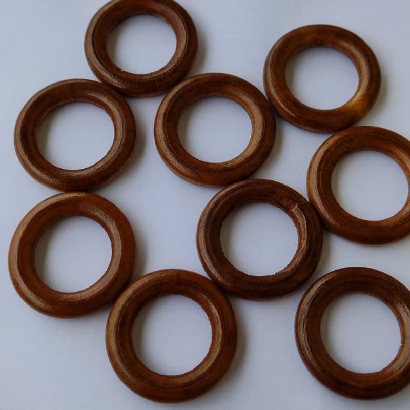 Argola De Madeira Marrom Claro - 40mm - Para Confecção De Artesanatos Em Geral