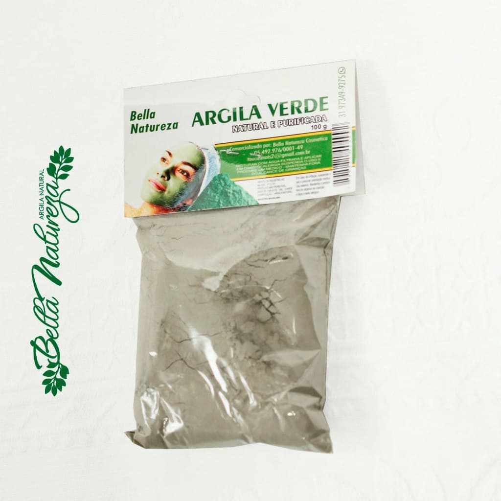 Argila Verde Pó Máscara Facial E Corporal Pacote De 100gr