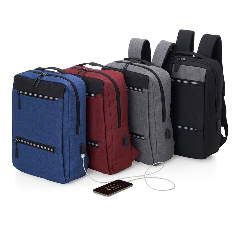 Mochila para notebook de nylon 21 litros com três compartimentos
