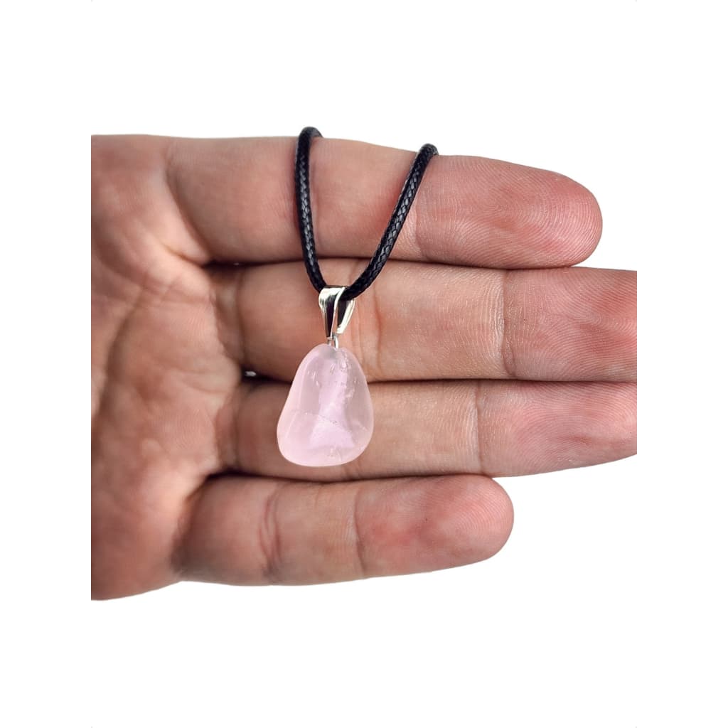 Colar e Pingente de Pedra Natural Energéticas Rolada Lisa