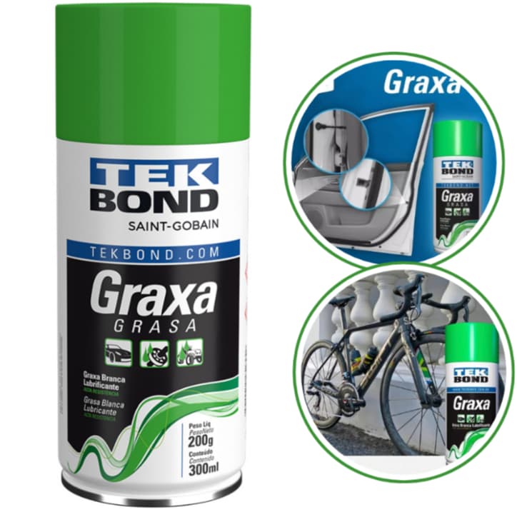 Graxa Branca Spray Lubrificante 200g/300ml - Tekbond