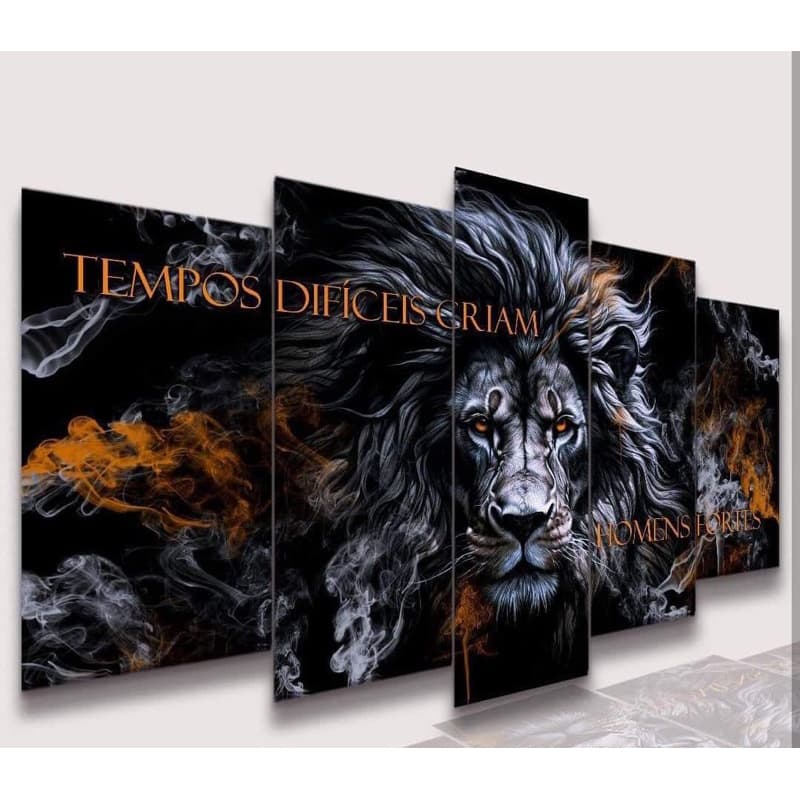Conjunto Quadros DecorativosAlta Resolução Mosaico Leão Paisagem Frases Flores Cristão Sala Quarto
