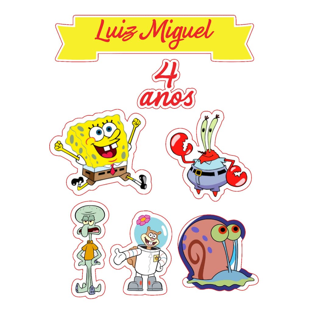 Topo de bolo bob esponja