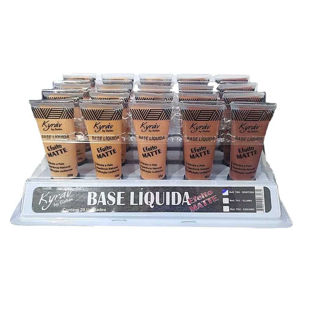 Base Líquida Efeito Matte Kyràv - Display com 20 unidades