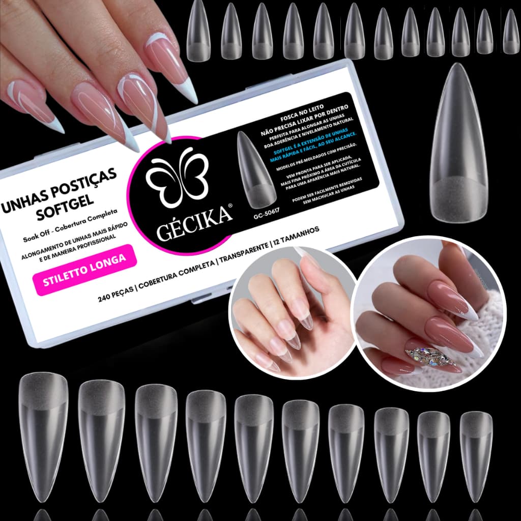 Unhas Postiças Softgel Soft Gel Stiletto Gecika Mesmo Fabricante Softgel D&Z Soft Gel Sioux