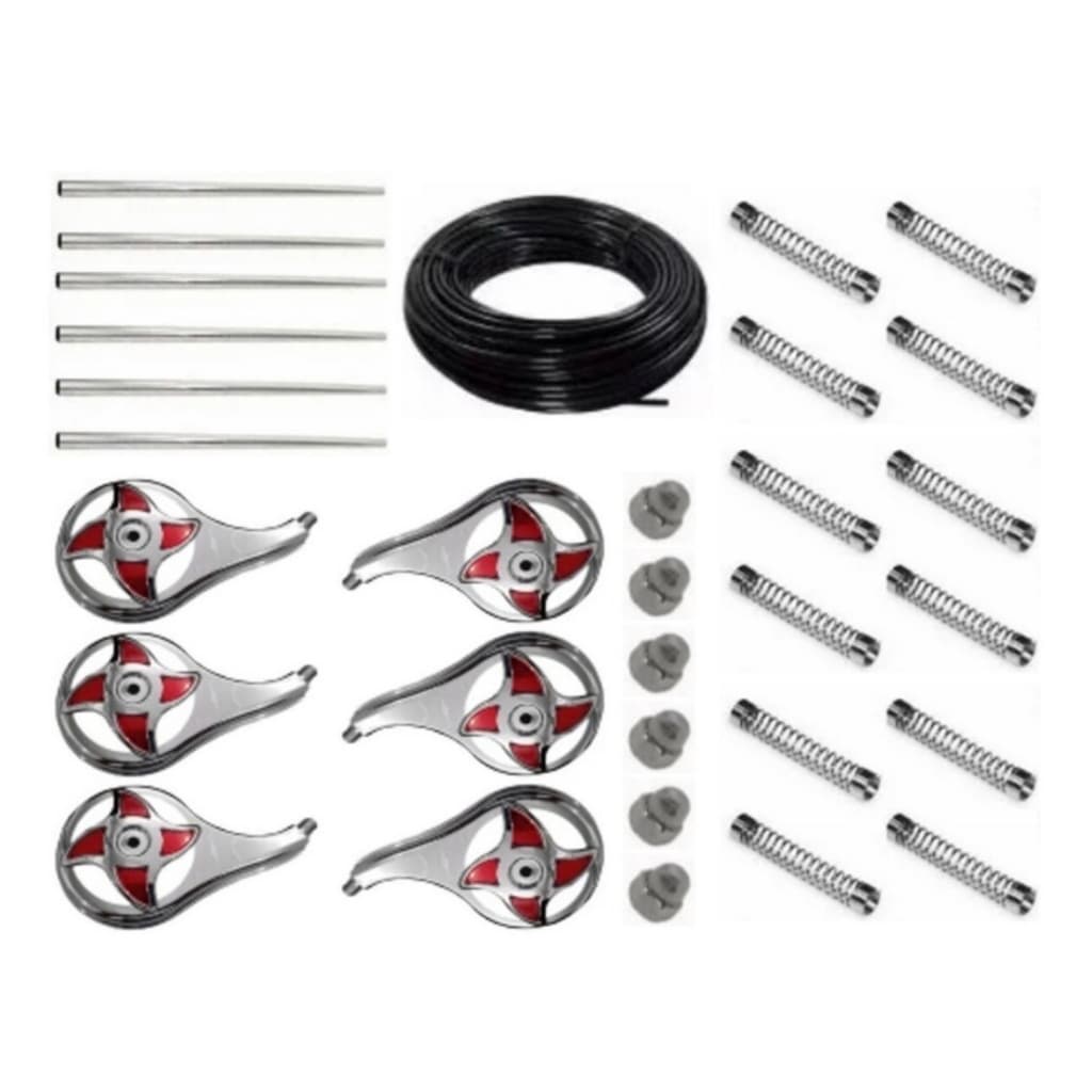 Kit De Rodoar Caminhão 6 Calotas +6 Cano 70cm +12 Molas + 6 Porca Calota +10mt de Mangueira Acessorios