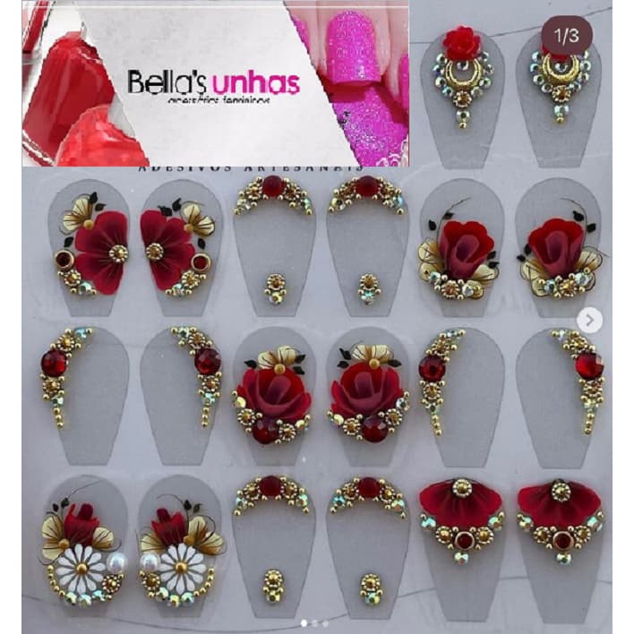 200 adesivos unhas artesanais super luxo com pedrarias e jóias para unha strass cartelão peliculas
