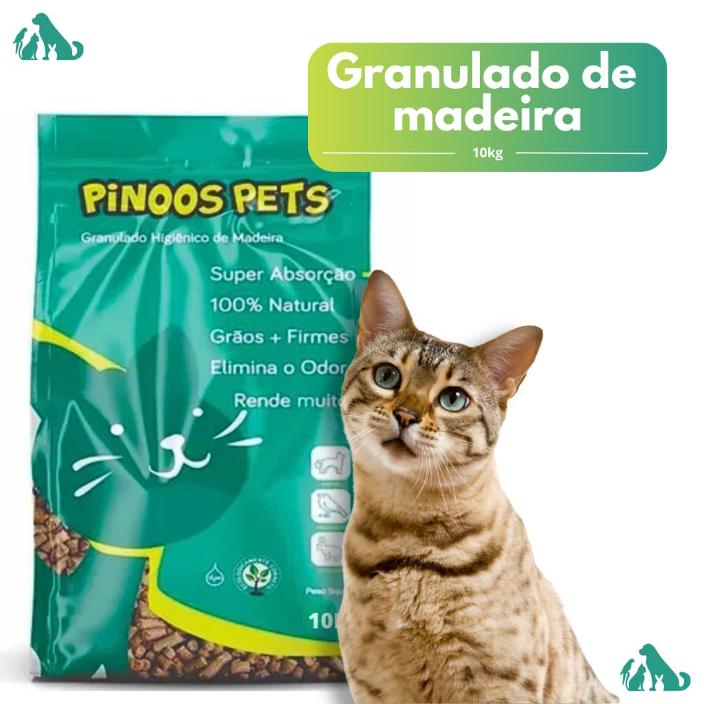 Granulado Higienico De Madeira Para Gatos 10kg