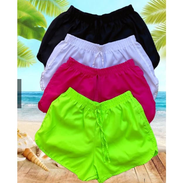 short Tactel feminino  caminhada casual esportivo saída de praia leve e confortável P M G GG