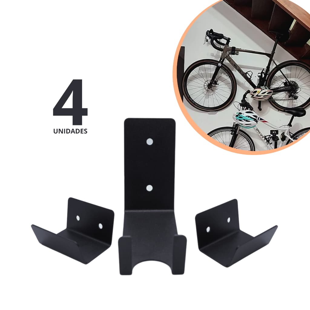 Kit 4 Suporte Para Bicicleta De Parede