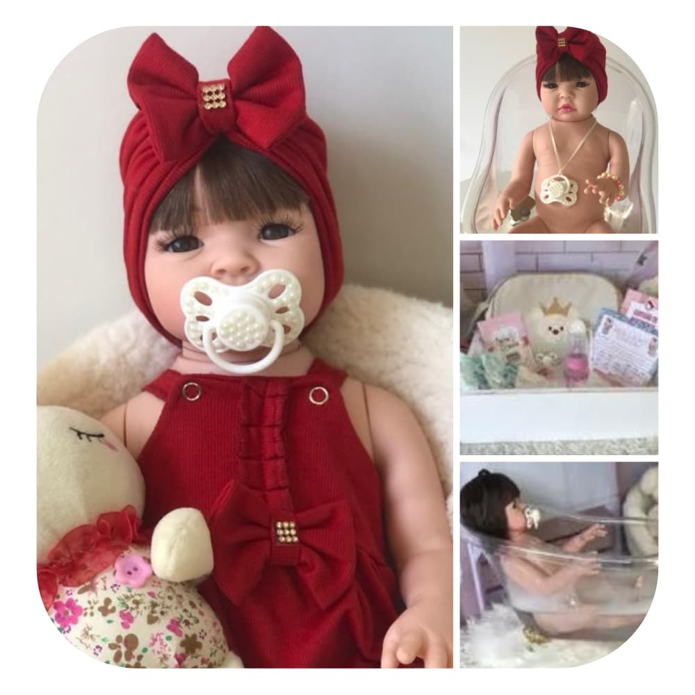 Bebê Reborn Corpo Todo de Silicone Pode Tomar Banho + Kit Acessórios