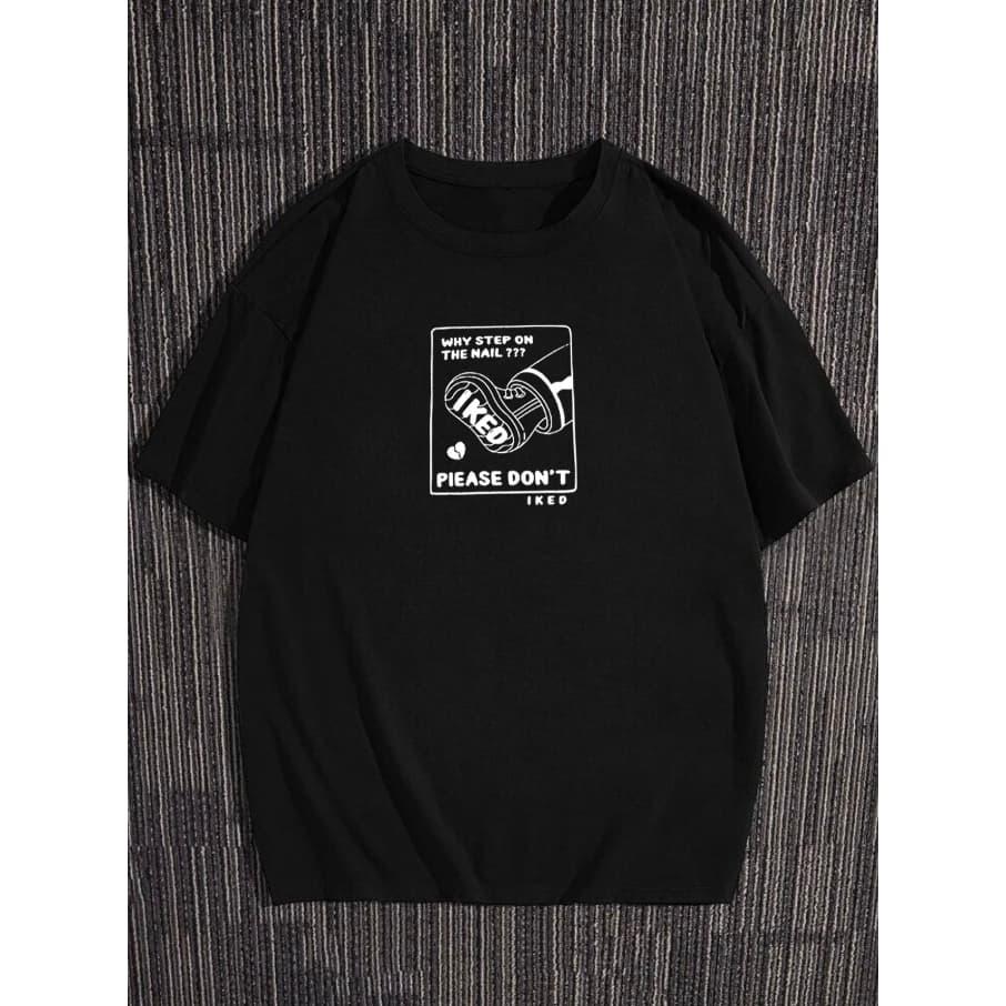 Camiseta Why Step On The Nail Pé Animado Oversized Manga Curta Streetwear Casual Divertida