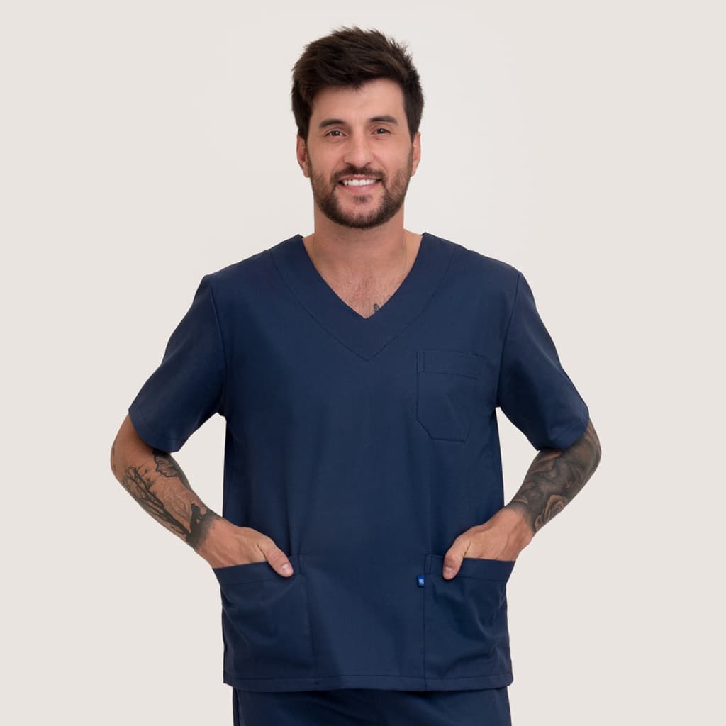 Camisa do Pijama Cirúrgico em Gabardine Hospitalar Scrub Masculino ( somente camisa )