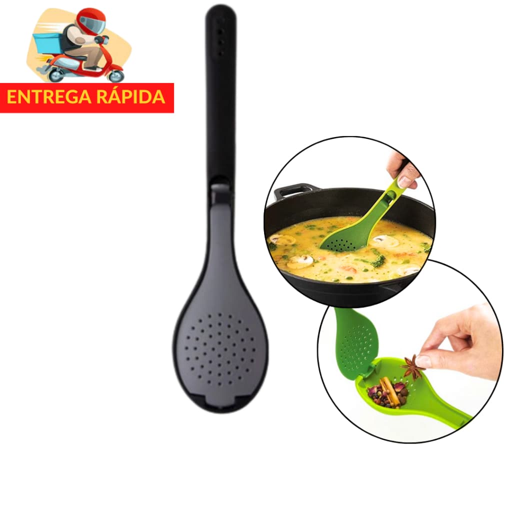 Colher Infusora para Temperos Plastico 27cm - Colher Infusora de Tempero e Desfolhador de Ervas
