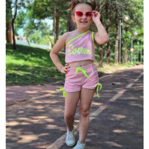 Conjunto feminino Infantil/ Moda Verão /estilo gringo