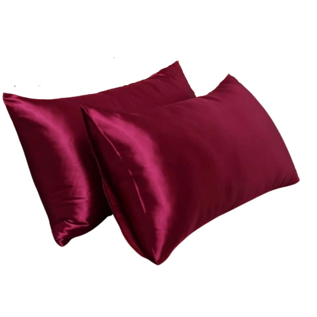 Kit 02 Fronhas Cetim 70cm x 50cm Anti Frizz Bordo