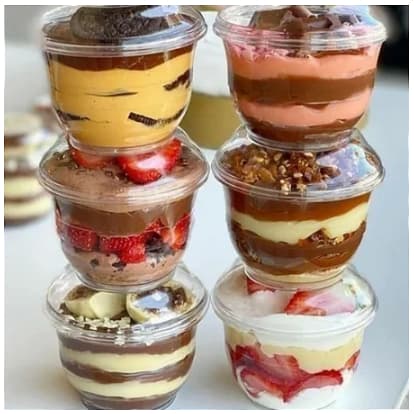 Pote Mix Redondo 180ml Doces e Sobremesas Prafesta Pacote 10 Unidades