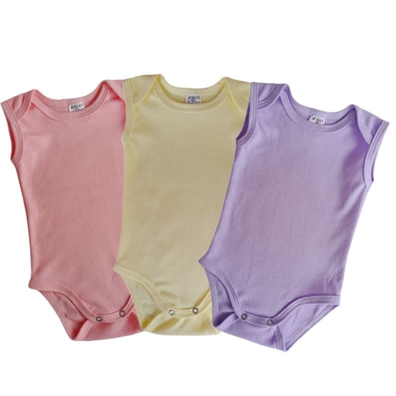 kit 3 regata body bebe malha canelada