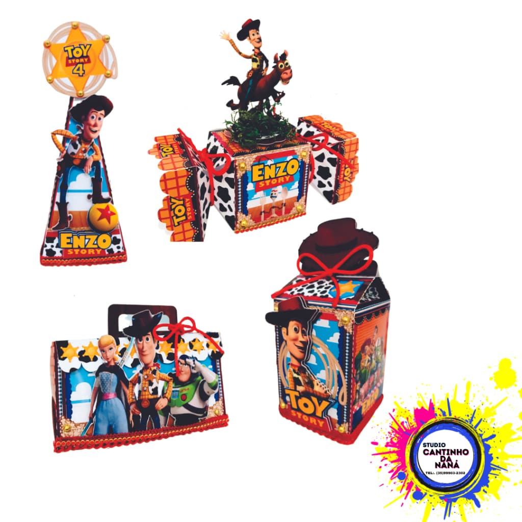 Kit festa caixinhas personalizada Toy Story com 3D