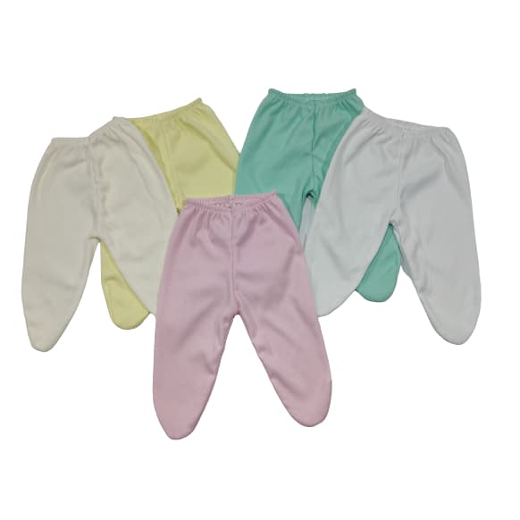 Kit Mijao Calça Bebê Malha Canelada Barato - Recém Nascido/Prematuro MENINO MENINA NEUTRO