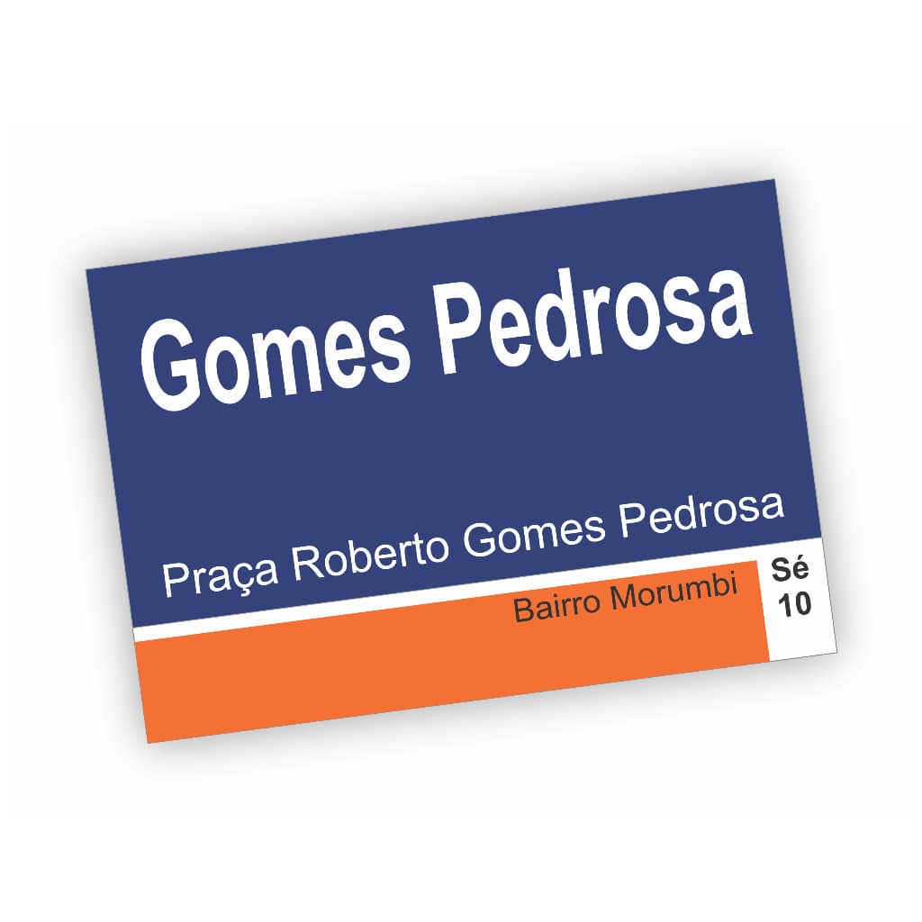 Quadro Placa Decorativa da rua Praça Roberto Gomes Pedrosa Morumbi São Paulo
