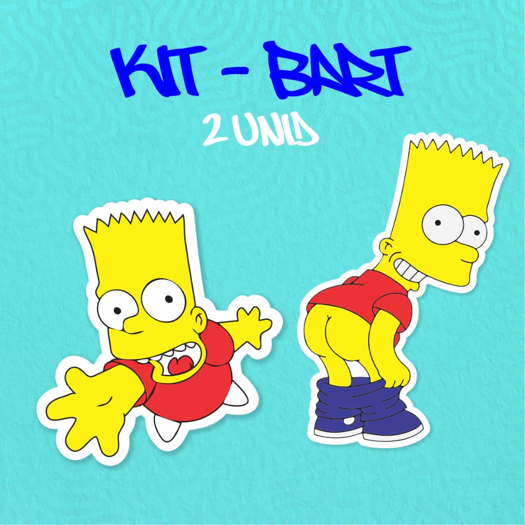 Kit - Adesivo Vinil - Bart Simpsons 9- 10 cm moto, bicileta, skate, notebook, espelho, sticker