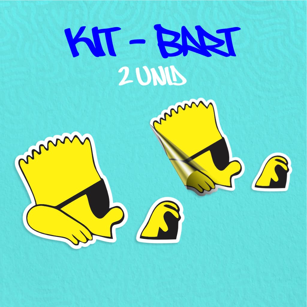 KIT - ADESIVO VINIL - BART SIMPSONS - 10 CM  MOTO,BICICLETA,SKATE,NOTEBOOK,ESPELHO,STICKER