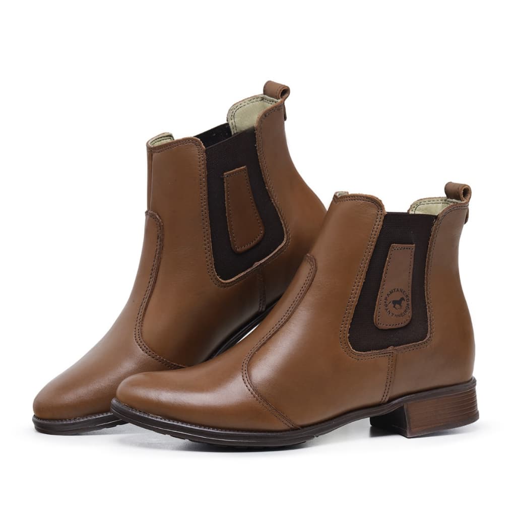bota feminina couro legitimo montaria cano curto