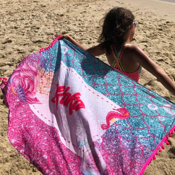 Canga Saída de Praia Pareô Personalizada Infantil Sereia