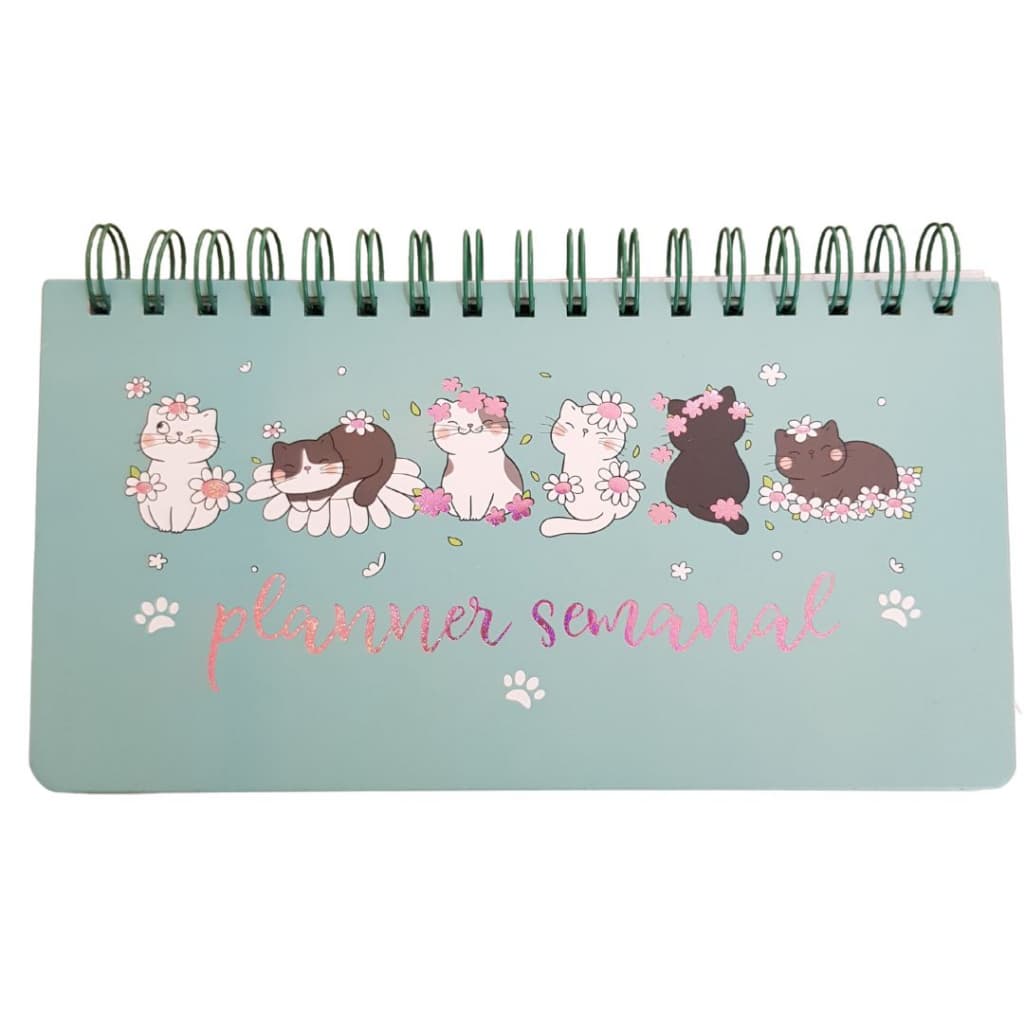 Planner Semanal Gatinho Capa Dura Decorado