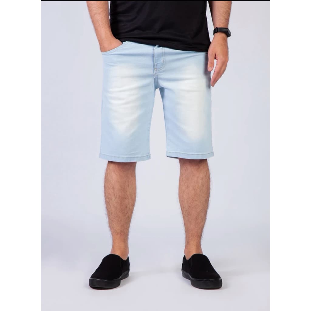 Bermuda Jeans Masculina Slim com Lycra Top rasgada plus 48-56
