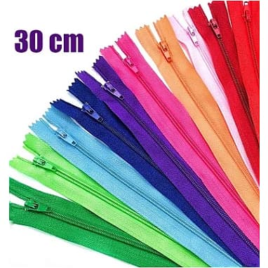 ZIPER NYLON FINO - 30CM - Nº3 - PCT C/10 UNID