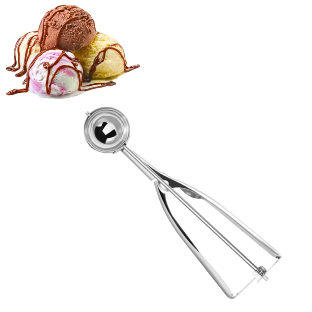 Colher Extratora P/ Sorvetes Com Ejetor Manual Inox