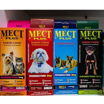 Mect Plus 1mg, 3mg, 6mg ou 12mg Remedio de Pulgas Cachorro Carrapatos Remedio pra Sarnas de Cachorro