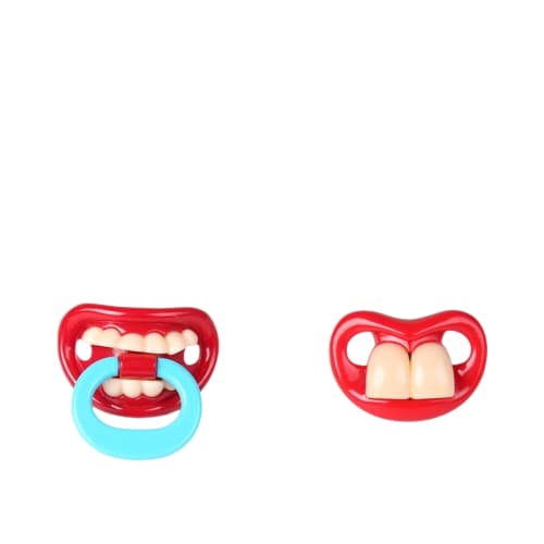 Chupeta Divertida Dentes Engraçada Bico Infantil Crianças