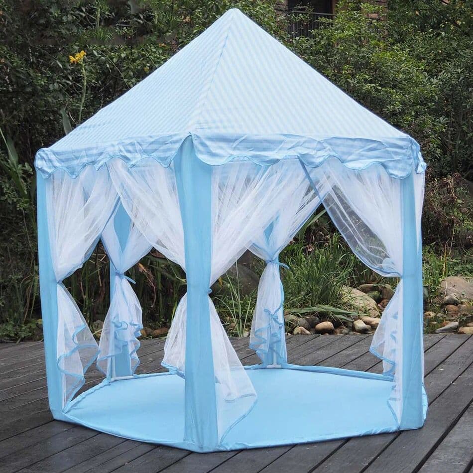 Tenda AZUL Com Luz Led Cabana Infantil Barraca Crianças Portátil Castelo Meninos
