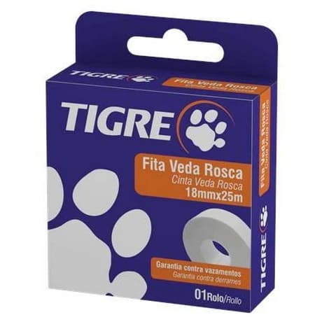 FITA VEDA ROSCA TIGRE 18 MM X 25 MTS - TEFLON