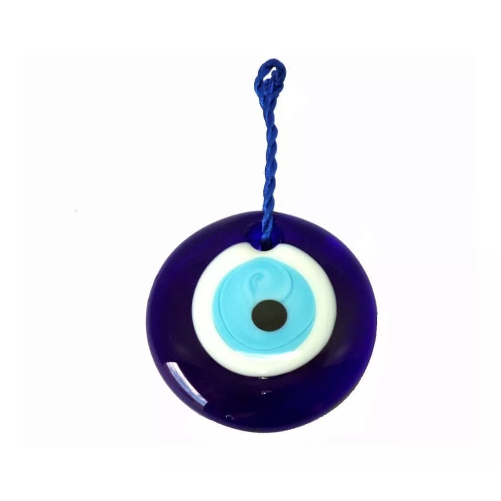 Enfeite de Vidro  Olho Grego Turco 7cm com cordão