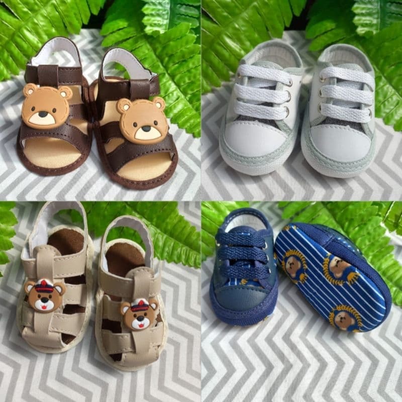 4 pares de sapatinho para bebê menino ou menina sapato infantil nenê bebe calçado criança