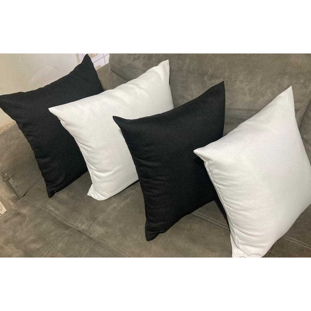 Kit 4 Capas de Almofadas Preto c/ Branco - 0,45x0,45 cm - Decorativa de Sala/Quarto