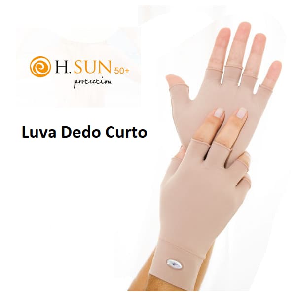 Luva Proteção Solar UV FPU50+ Previne Manchas Famara Bege