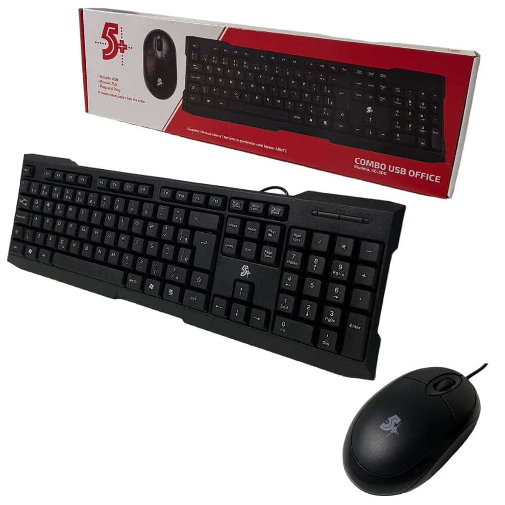 Teclado E Mouse Com Fio Office Basic - Office