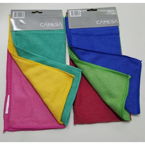 4 Kit com 3 Panos de Microfibra, Camesa, Limpeza 30x30cm