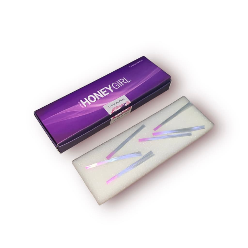 Kit Com Unhas Em Fibra De Vidro Tubos Honey Girl 50 Unidades Por Caixa