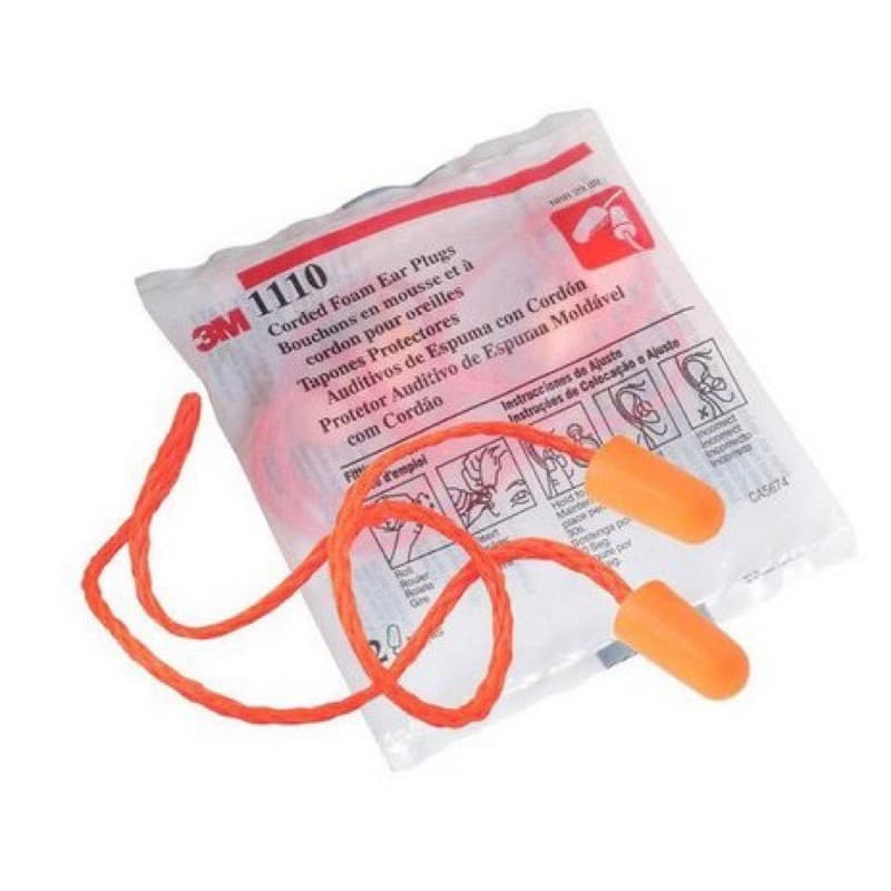 Kit 5 pares - Protetor Auricular 3M Espuma - Abafador Tampão Com Cordão Para Dormir