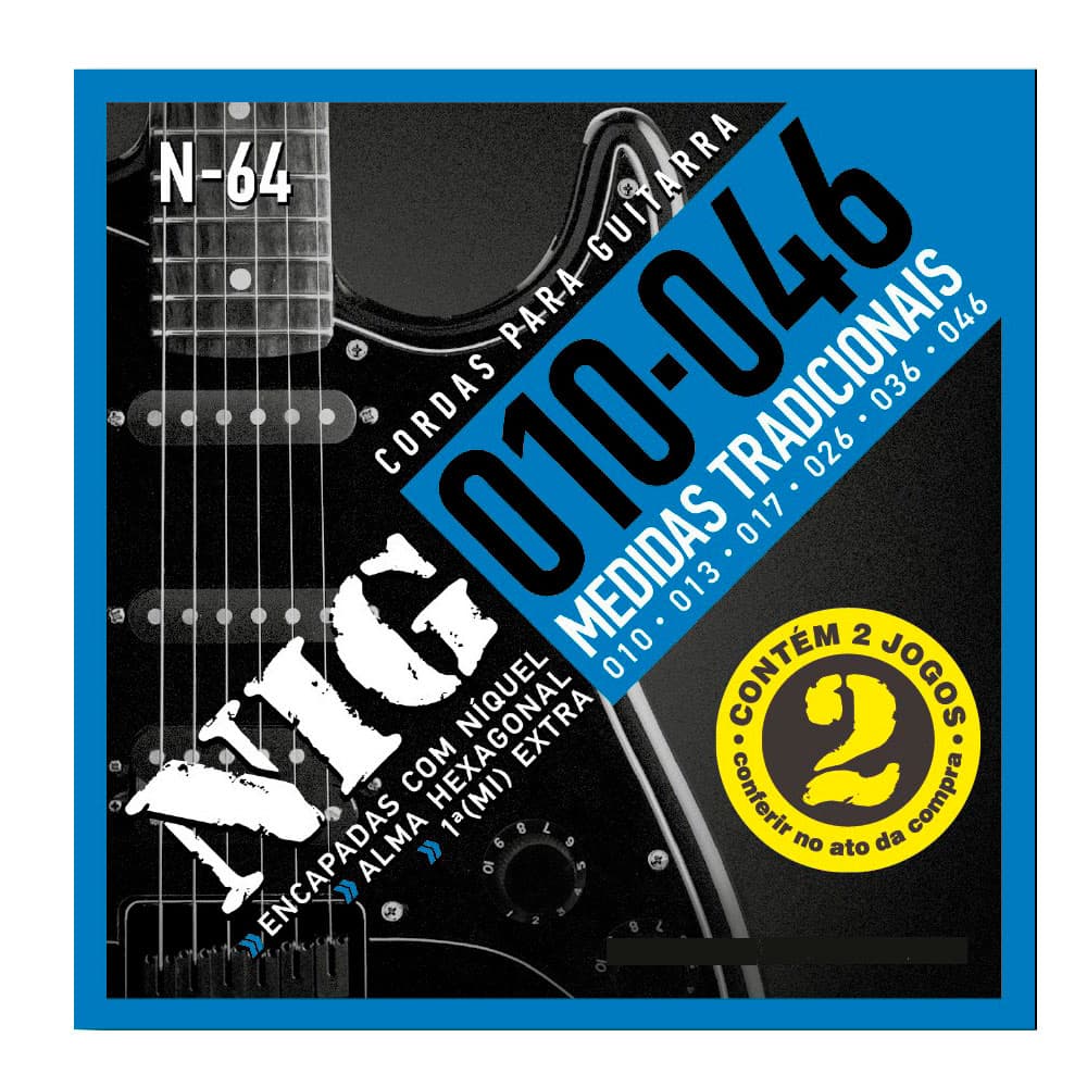 Encordoamento NIG Duplo 2N64 P/ Guitarra 10/46 - EC0385