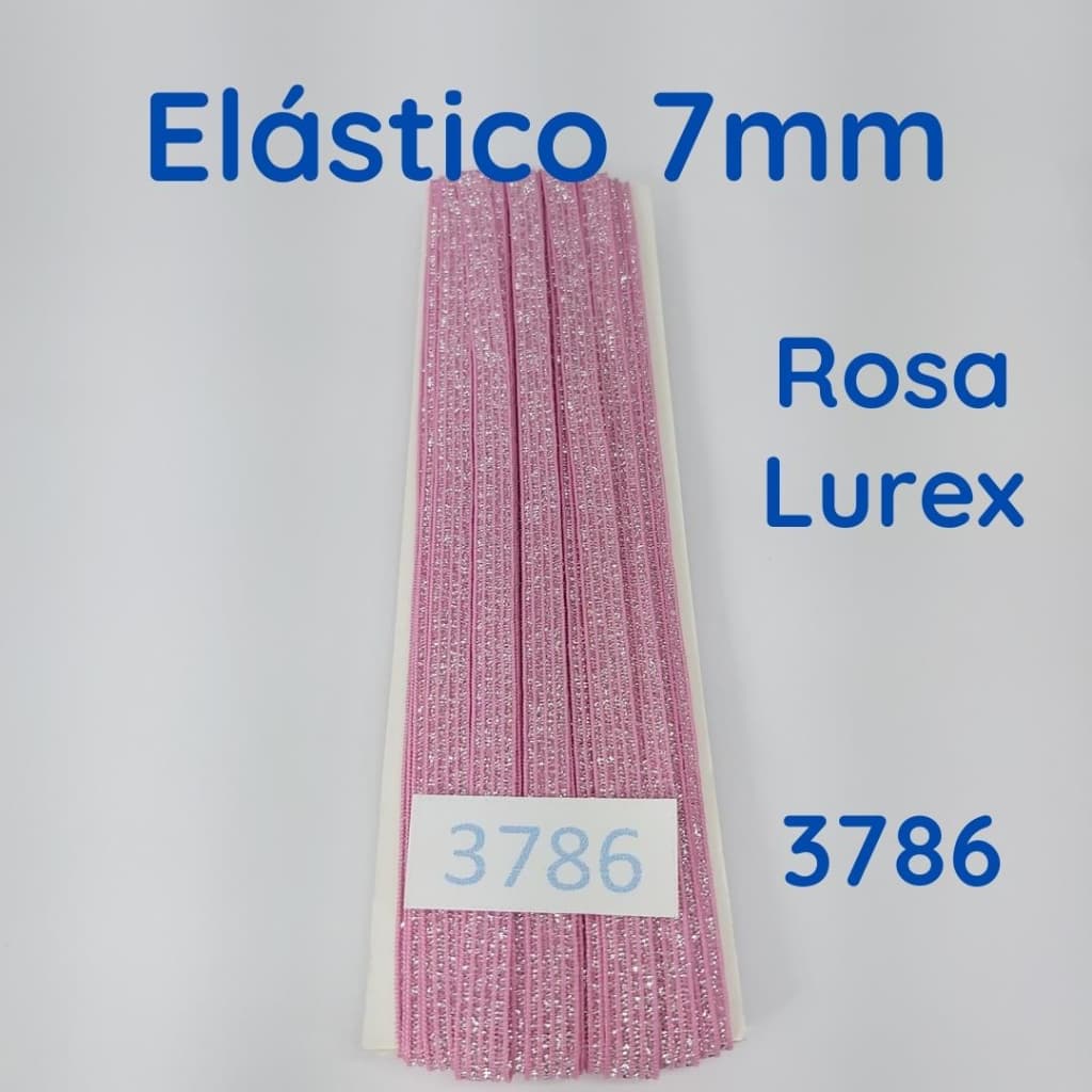 Elástico Lurex chato 7mm rosa 3786 001 - 322A17