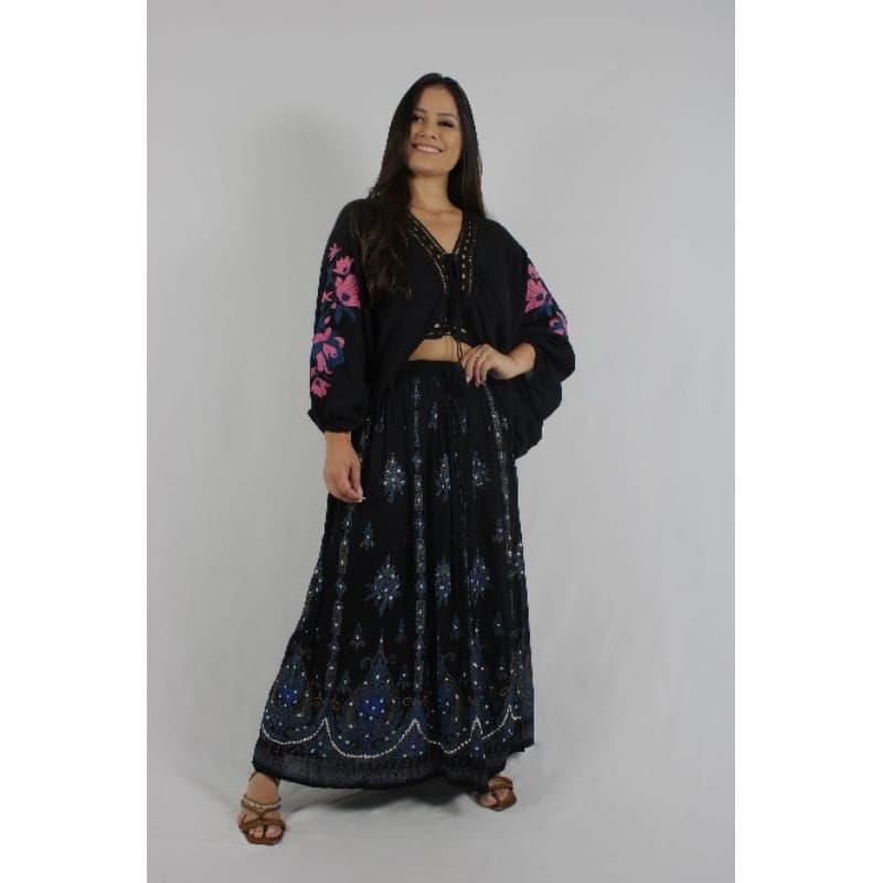 Saia Longa Indiana Maia Estampada