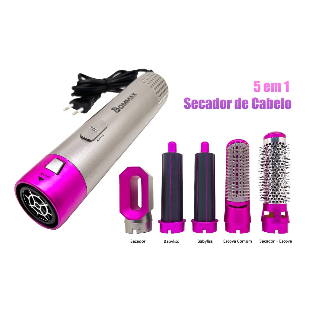 Escova Secadora Elétrica 5 em 1 Modeladora top qualidade- A206